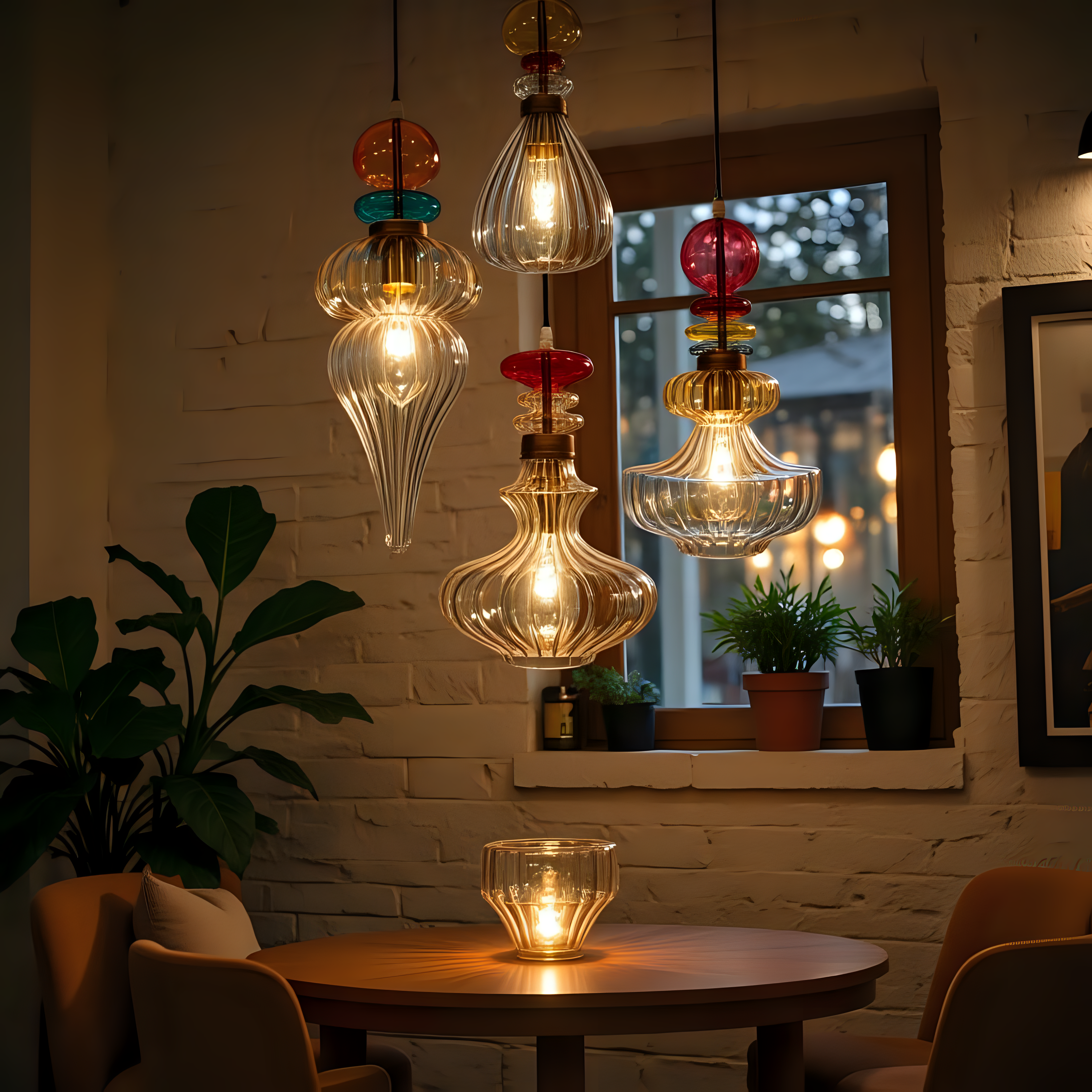 Hand Blown Glass Pendant Light
